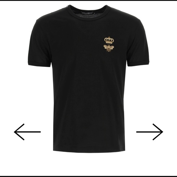 T-SHIRT WITH BEE AND CROWN LUREX EMBROIDERY DOLCE & GABBANA - Picture 2 of 2